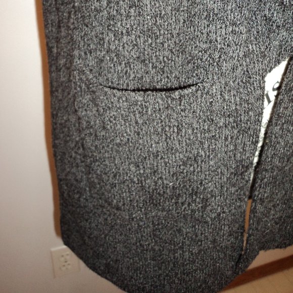 Loft Women's Size Small Sweater Vest Black Gray Sleeveless Pockets Collar - Picture 7 of 8